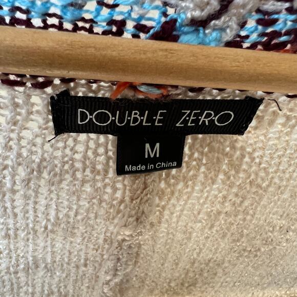 Double Zero Boutique Loose Knit Drape Open Southwestern Tan Sweater -sz M - Picture 5 of 7